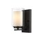 Z-Lite Willow 1 Light Wall Sconce, Matte Black, Inner White & Outer Clear 426-1S-MB - alternate 1